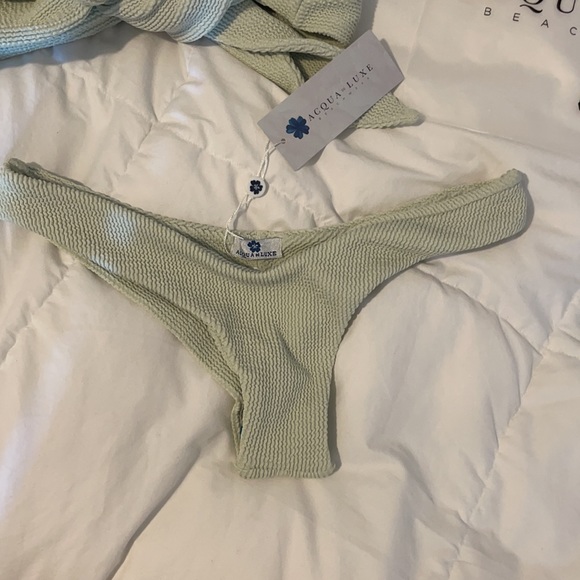 NWT Acqua Deluxe Bandeau 3-way Bikini Set Seafoam - Picture 6 of 13